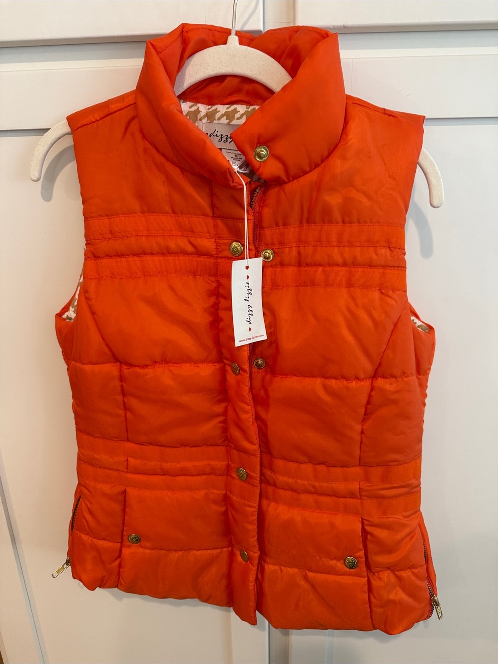 NWT Orange Quilted Puffer Vest